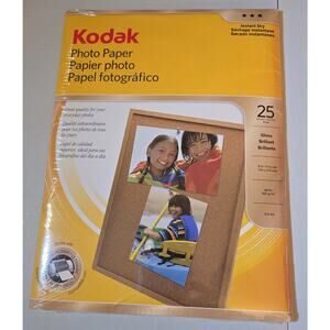 Kodak Photo Paper 8.5x11 Gloss 25 Sheets 6 mil 44lb Instant Dry Printer Inkjet